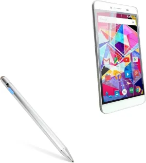 BoxWave Stylus Pen Compatible with Archos Diamond Plus - AccuPoint Active Stylus, Electronic Stylus with Ultra Fine Tip - Metallic Silver