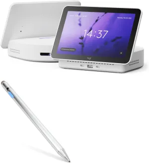 BoxWave Stylus Pen Compatible with Logitech Logi Dock Flex - AccuPoint Active Stylus, Electronic Stylus with Ultra Fine Tip - Metallic Silver