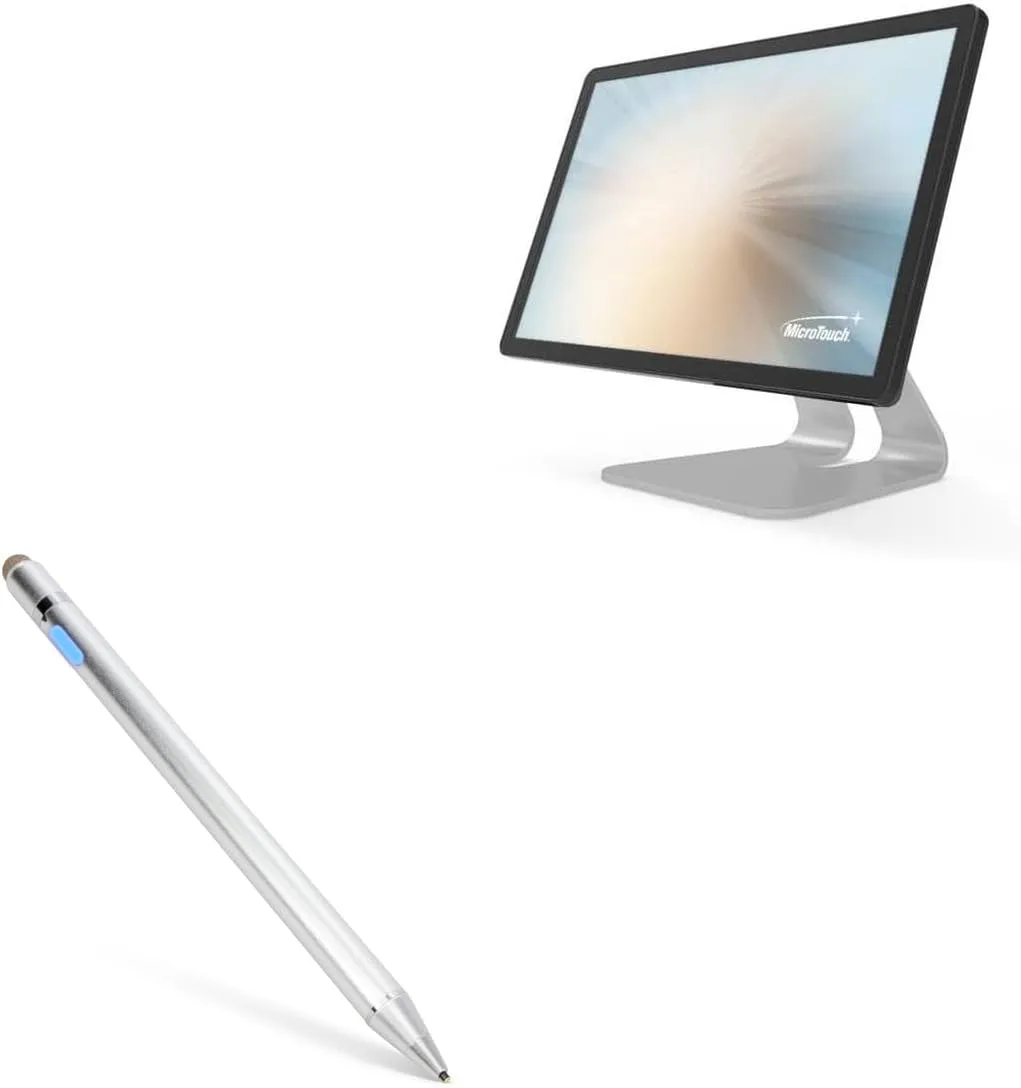BoxWave Stylus Pen Compatible with Microtouch DT-156P-A1 (15.6 in) - AccuPoint Active Stylus, Electronic Stylus with Ultra Fine Tip - Metallic Silver