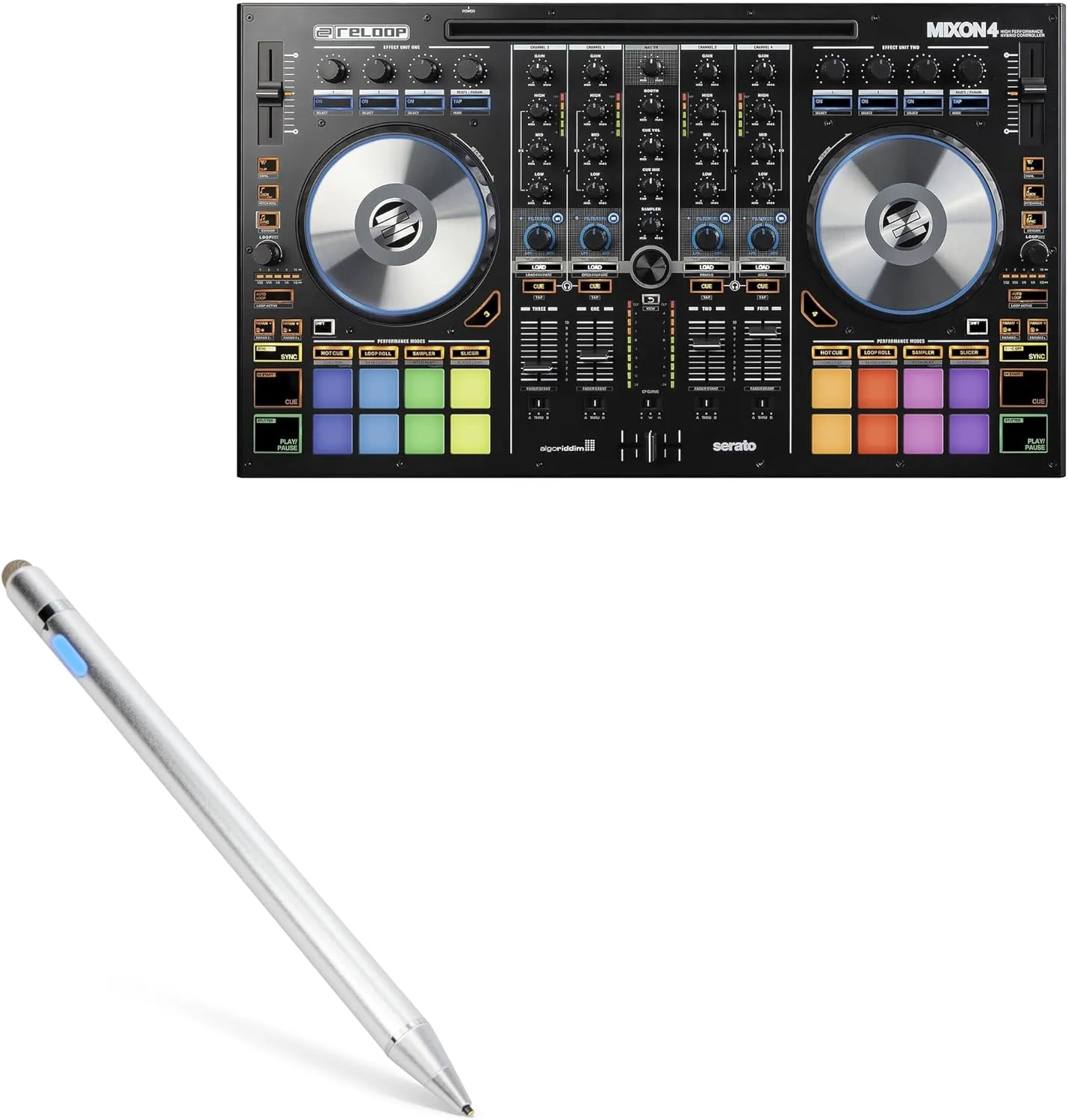 BoxWave Stylus Pen Compatible with Reloop DJ Controller - AccuPoint Active Stylus, Electronic Stylus with Ultra Fine Tip - Metallic Silver