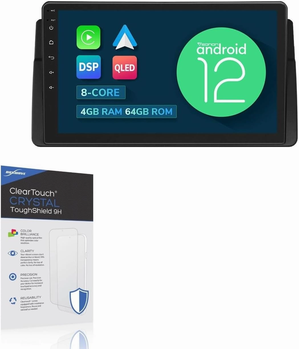BoxWave Screen Protector Compatible with Eonon E46A12S - ClearTouch Crystal ToughShield 9H (2-Pack), Clear 9H Tough Flexible Film Screen Protector