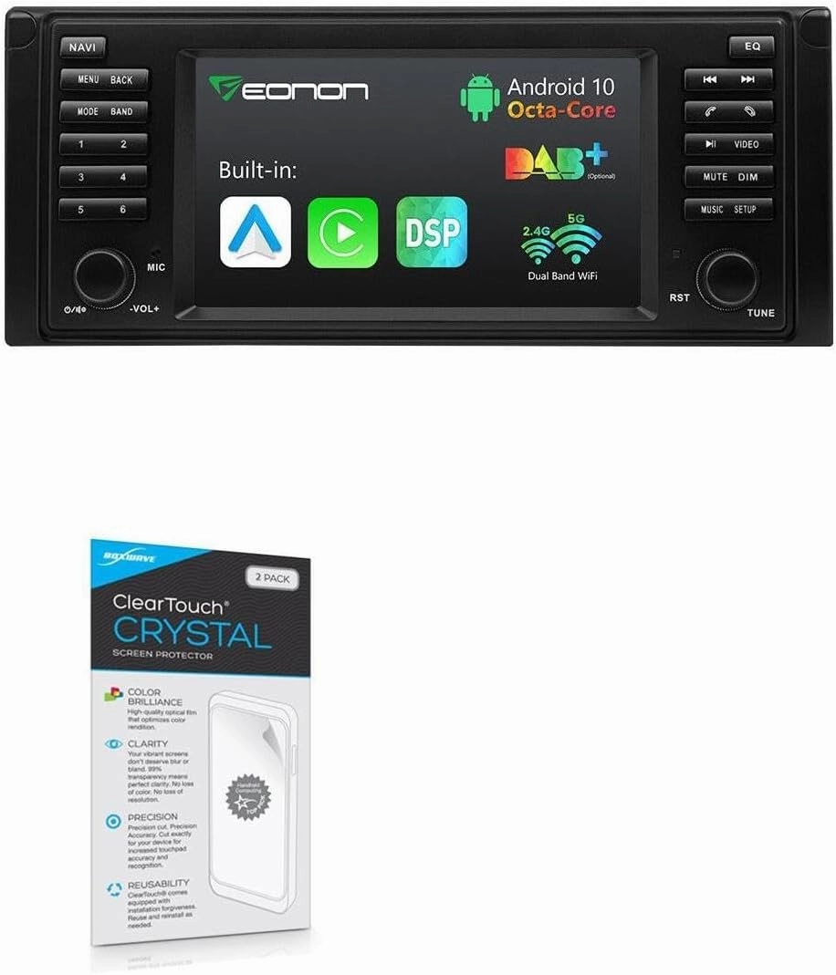 BoxWave Screen Protector Compatible with Eonon Q49PRO - ClearTouch Crystal (2-Pack), HD Film Skin - Shields from Scratches