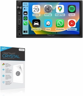 BoxWave Screen Protector Compatible with Eonon X3 QLED Linux Double Din Car Stereo (7 in) - ClearTouch Crystal (2-Pack), HD Film Skin - Shields from Scratches