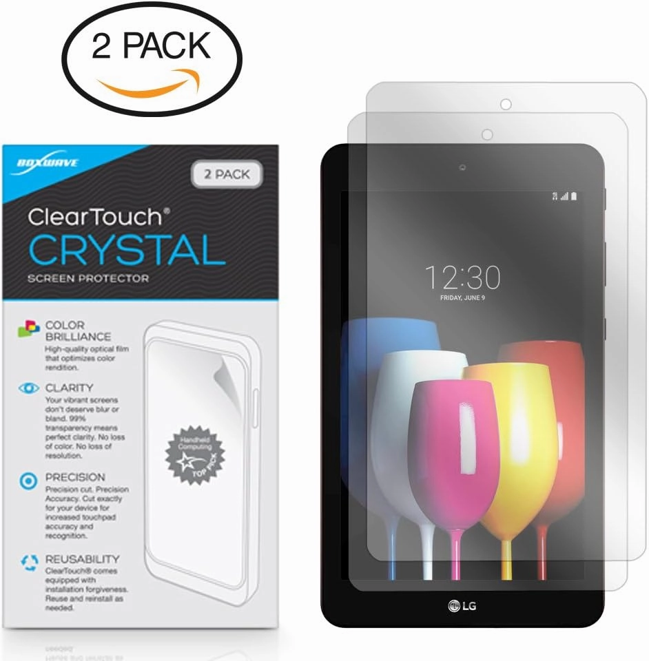 BoxWave Screen Protector Compatible with LG GPad X2 8.0 Plus - ClearTouch Crystal (2-Pack), HD Film Skin - Shields from Scratches