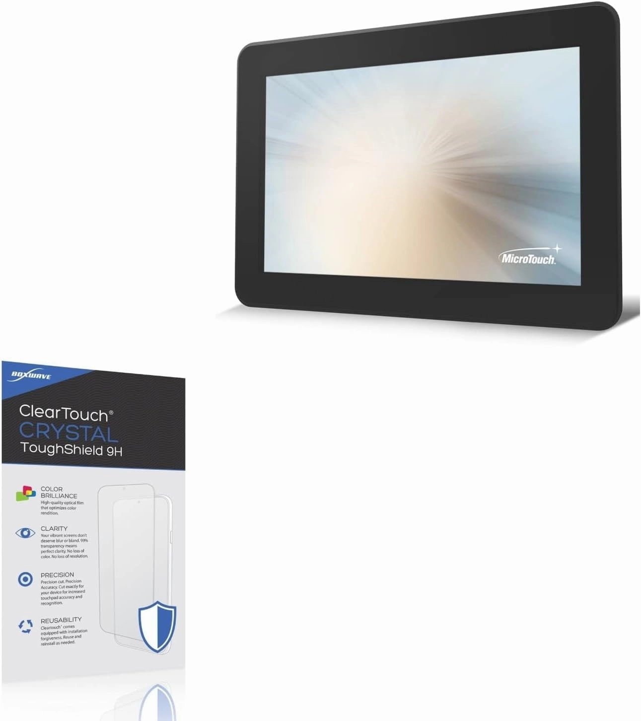 BoxWave Screen Protector Compatible with Microtouch OF-100P-A1 (10.1 in) - ClearTouch Crystal ToughShield 9H (2-Pack), Clear 9H Tough Flexible Film Screen Protector