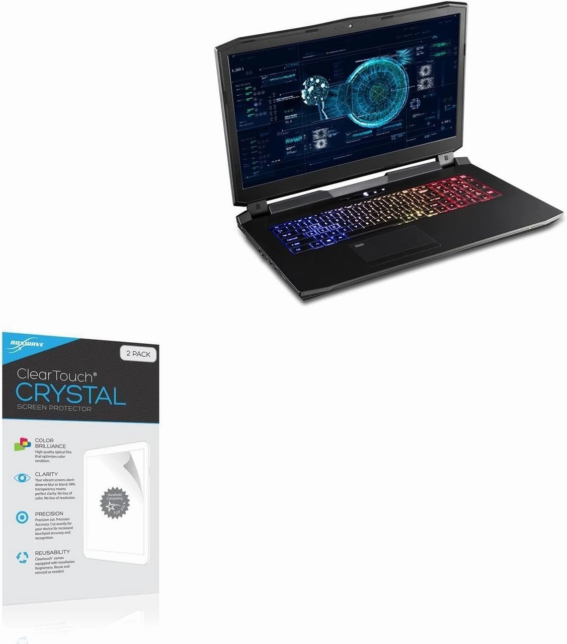 BoxWave Screen Protector Compatible with Sager NP9176-G3 - ClearTouch Crystal (2-Pack), HD Film Skin - Shields from Scratches
