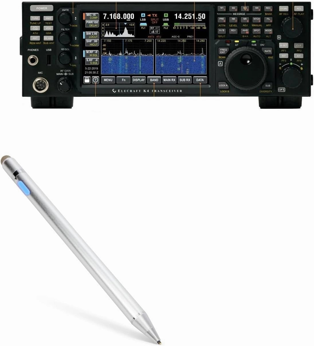 BoxWave Stylus Pen Compatible with Elecraft K4 Transceiver - AccuPoint Active Stylus, Electronic Stylus with Ultra Fine Tip - Metallic Silver