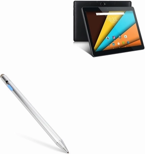 BoxWave Stylus Pen Compatible with Excelvan M10k6 - AccuPoint Active Stylus, Electronic Stylus with Ultra Fine Tip - Metallic Silver