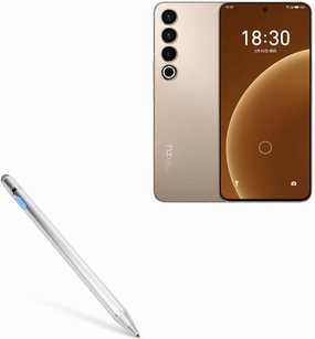 BoxWave Stylus Pen Compatible with Meizu 20 Pro - AccuPoint Active Stylus, Electronic Stylus with Ultra Fine Tip - Metallic Silver