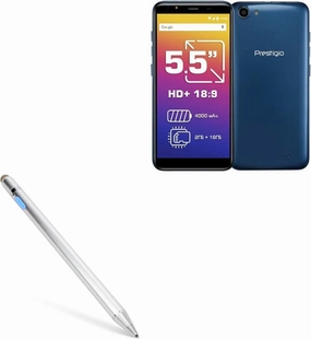 BoxWave Stylus Pen Compatible with Prestigio Muze E5 LTE - AccuPoint Active Stylus, Electronic Stylus with Ultra Fine Tip - Metallic Silver