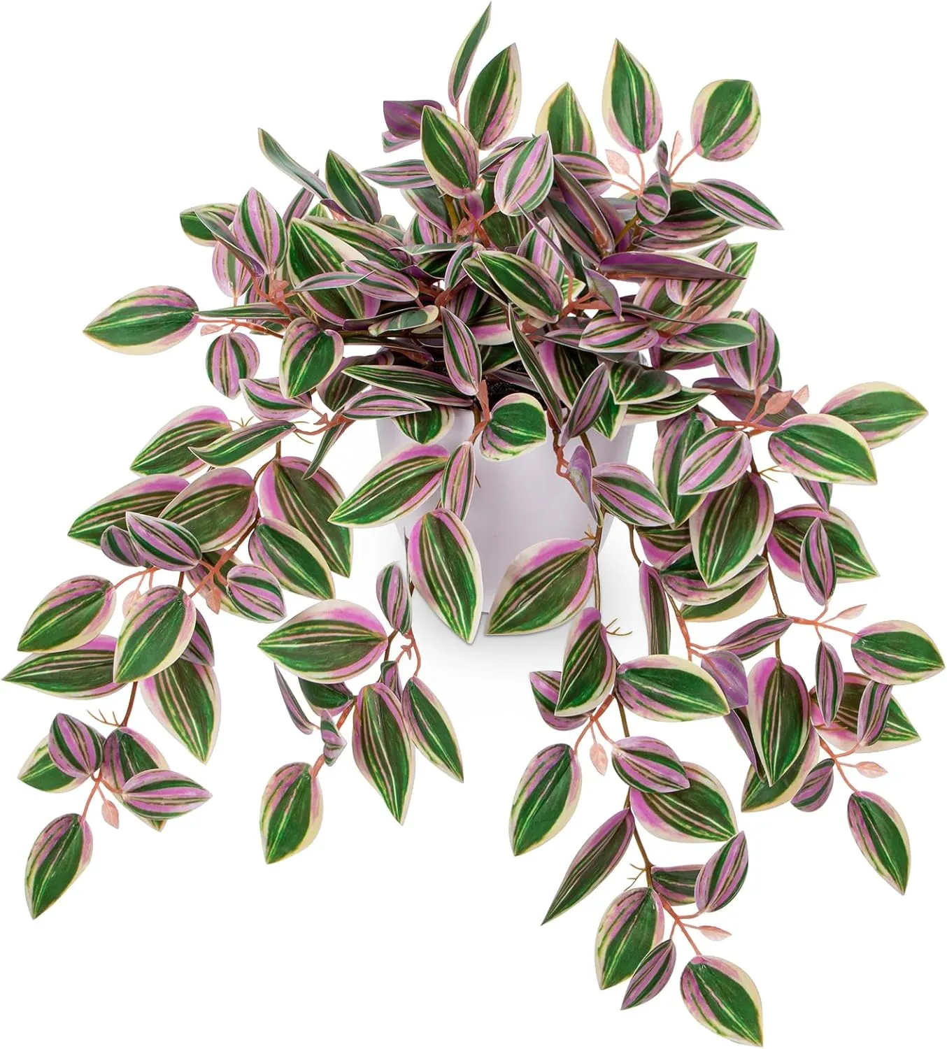 Briful Faux Plants Indoor Fake Potted House Plants Artificial Watermelon Peperomia Hanging Plant for Home Office Bedroom Aesthetic Shelf Kitchen Decoration(Pink - 1 Pack)