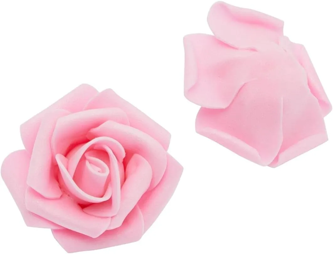 Bright Creations Mixed Pink Roses Artificial Flowers for Decoration, Stemless Fake Foam Rose Heads for Bridal Shower, Wedding (2 Inches) - Pack of 200