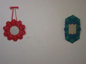 Bright Pink & Orange Vanity Mirror