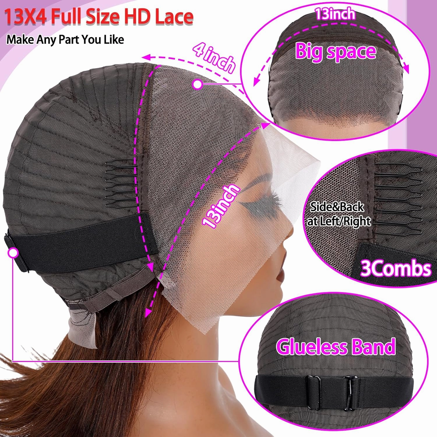 Brown 13x4 Lace Front Bob Wig Human Hair Pre Plucked Stairght 4# Colored Short Wigs for Black Women Short Wig Bob 180 Density 14 Inch