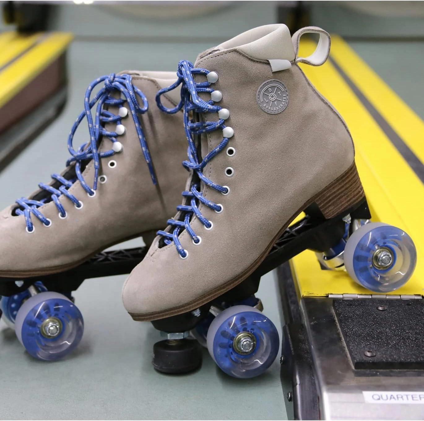 BTFL Artistic Pro Roller Skates Women, Kids & Men -Suede Boot Adjustable Stopper- Indoor, Outside, Rink, & Rhythmic Roller Skating. Black, Blue, Gray, Green, Pink, White