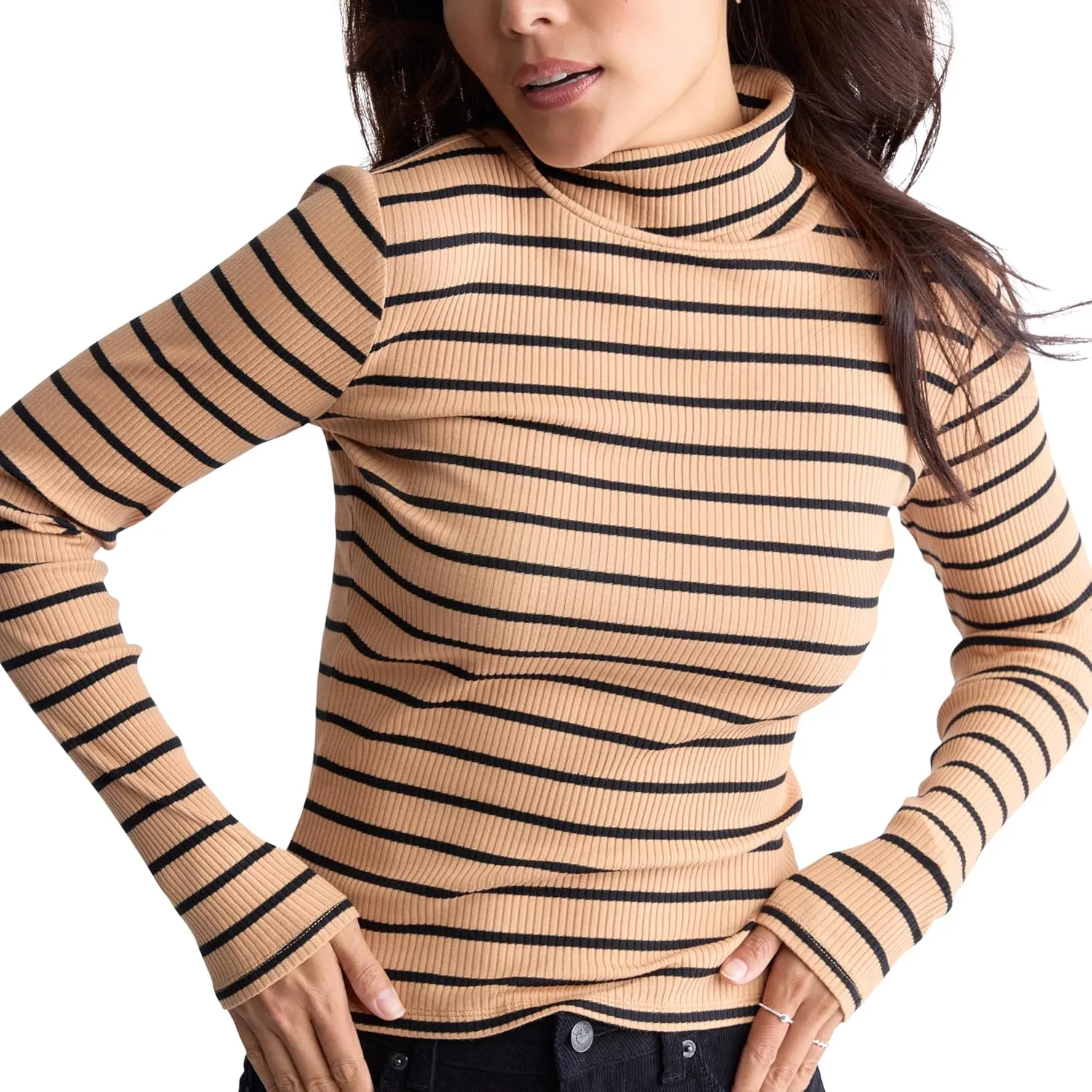 Buffalo David Bitton Women's Mavra Ls Ribbed Turtleneck