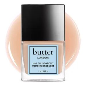 Butter LONDON Nail Foundation Priming Base Coat - Sheer Coverage with Nude, Matte Finish - Nail Strengthener Supports Healthy Nail Growth & Prevents Nail Stains - Cruelty-Free & Gluten Free Nail Care