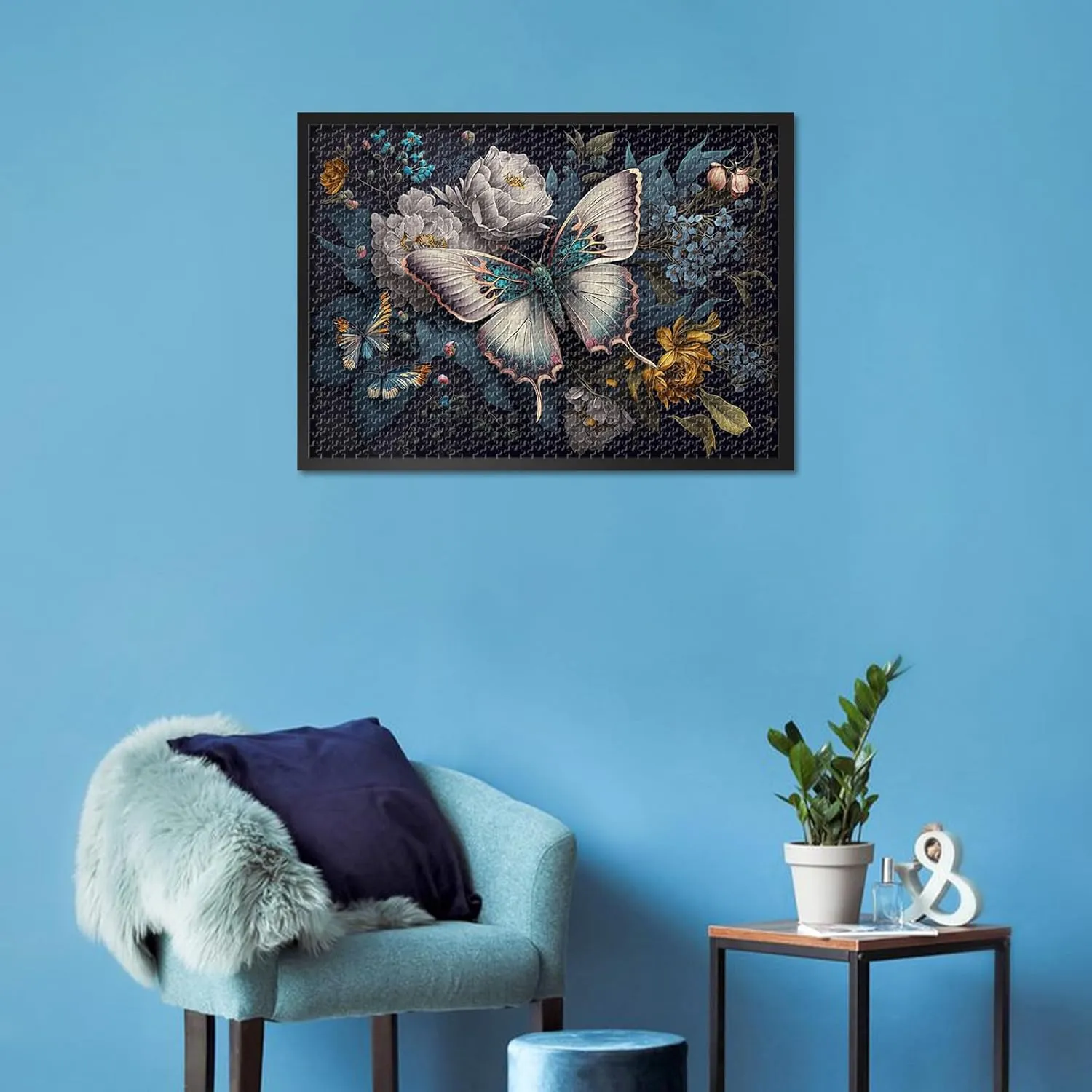 Butterfly 1000 Piece Puzzle for Adults Flower and Butterfly Puzzles 1000 Pieces Home Wall Decoration Challenging & Vivid Detail Ideal for Puzzle Enthusiasts Finished Size: 70x50cm