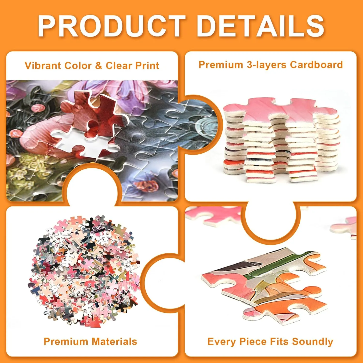Butterfly 1000 Piece Puzzle for Adults Flower and Butterfly Puzzles 1000 Pieces Home Wall Decoration Challenging & Vivid Detail Ideal for Puzzle Enthusiasts Finished Size: 70x50cm
