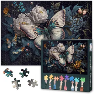 Butterfly 1000 Piece Puzzle for Adults Flower and Butterfly Puzzles 1000 Pieces Home Wall Decoration Challenging & Vivid Detail Ideal for Puzzle Enthusiasts Finished Size: 70x50cm