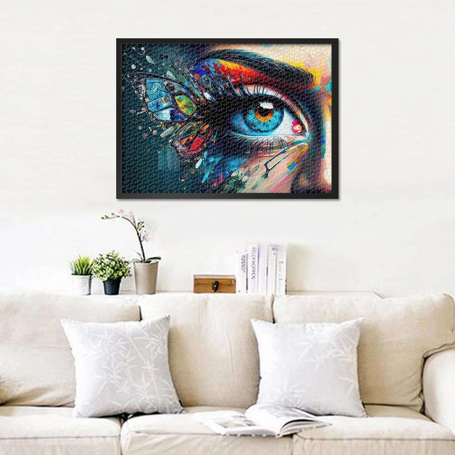 Butterfly Eyes Puzzles, Koi Eye Puzzles for Adults 1000 Pieces, Abstract Art Eye Puzzle, Glass Eye 1000 Piece Jigsaw Puzzle with Hidden Images Challenge Family Activity Games Jigsaw Puzzles