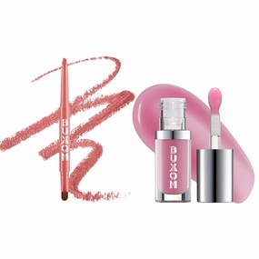 Buxom Full On Glossy Lip Oil in Dolly Power Line Plumping Lip Liner in Rich Rose