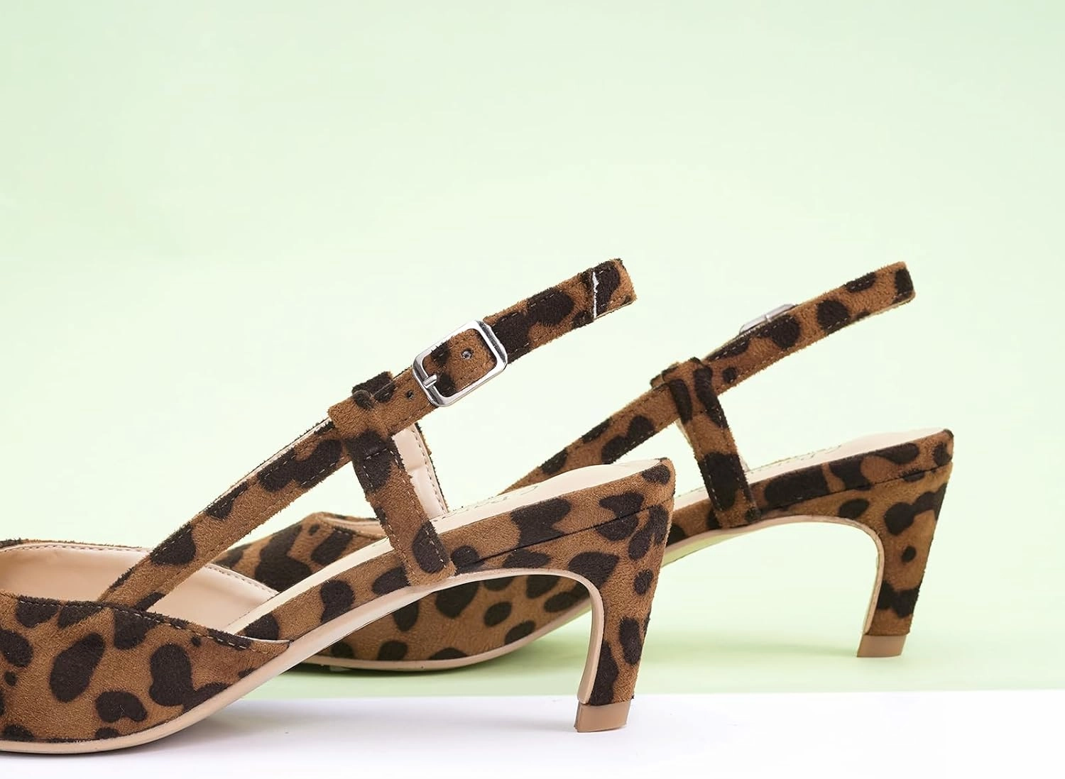 C.Paravano Beige Slingback Heels for Women - Pointed Toe, Stiletto Heels, Slip On Work Pumps, Dress Shoes