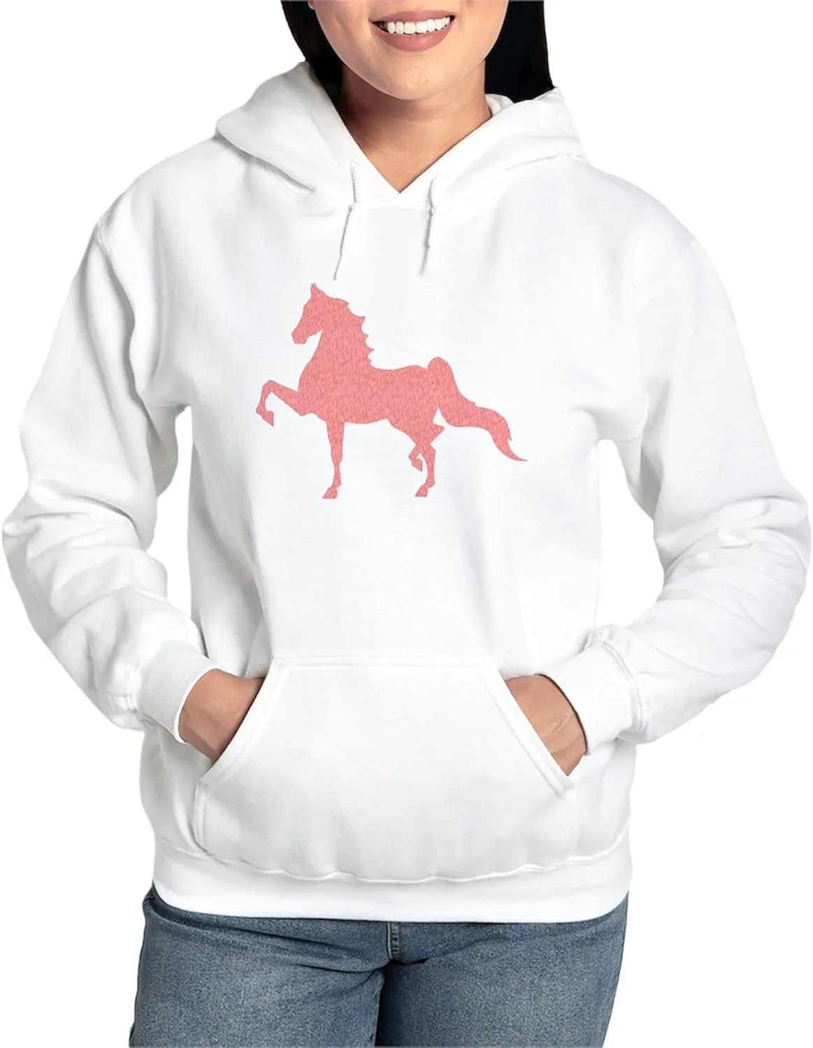 CafePress American Saddlebred Pink Pattern Women's Hooded Women's Light Hooded Pullover Sweatshirt