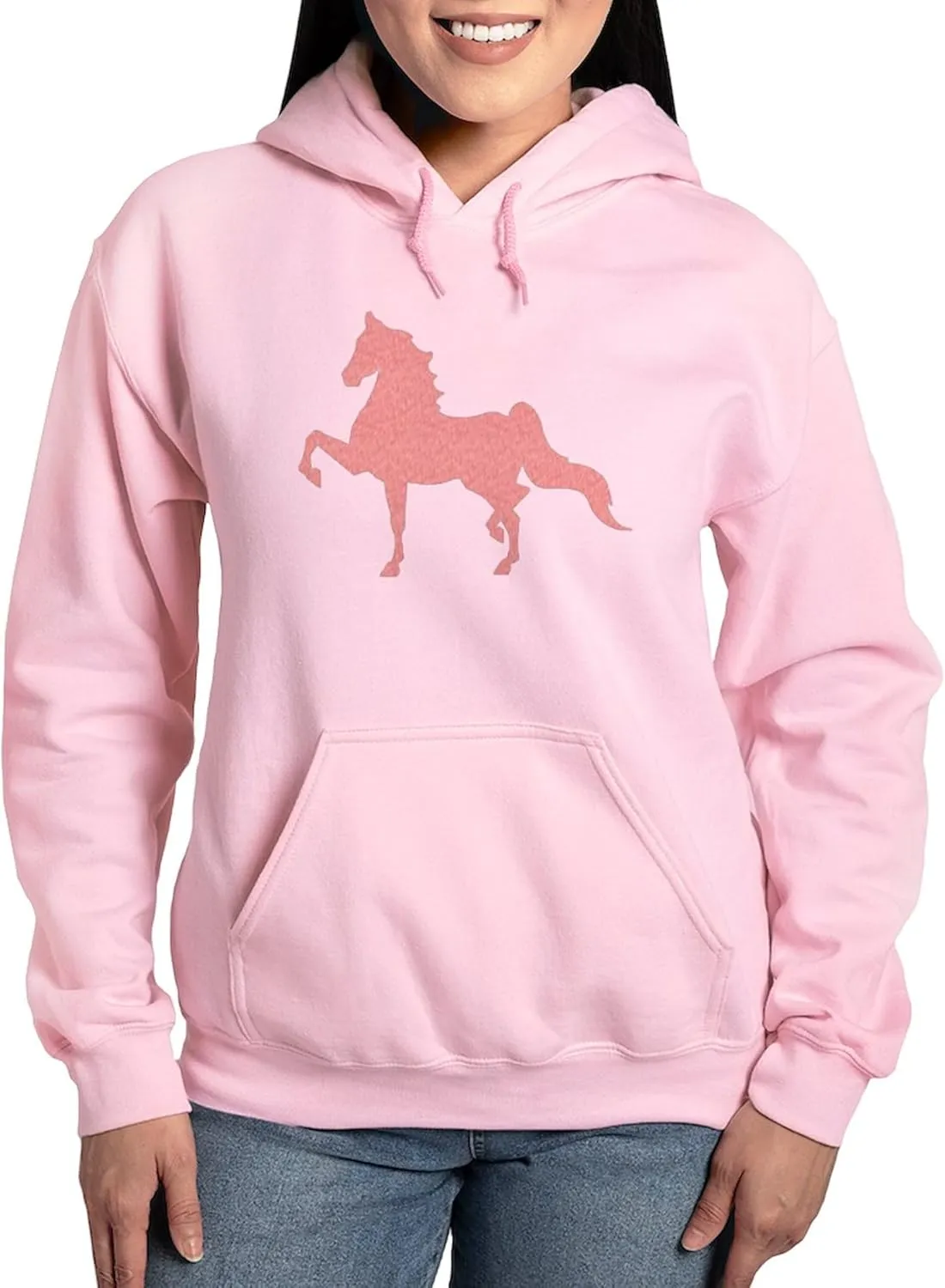 CafePress American Saddlebred Pink Pattern Women's Hooded Women's Light Hooded Pullover Sweatshirt