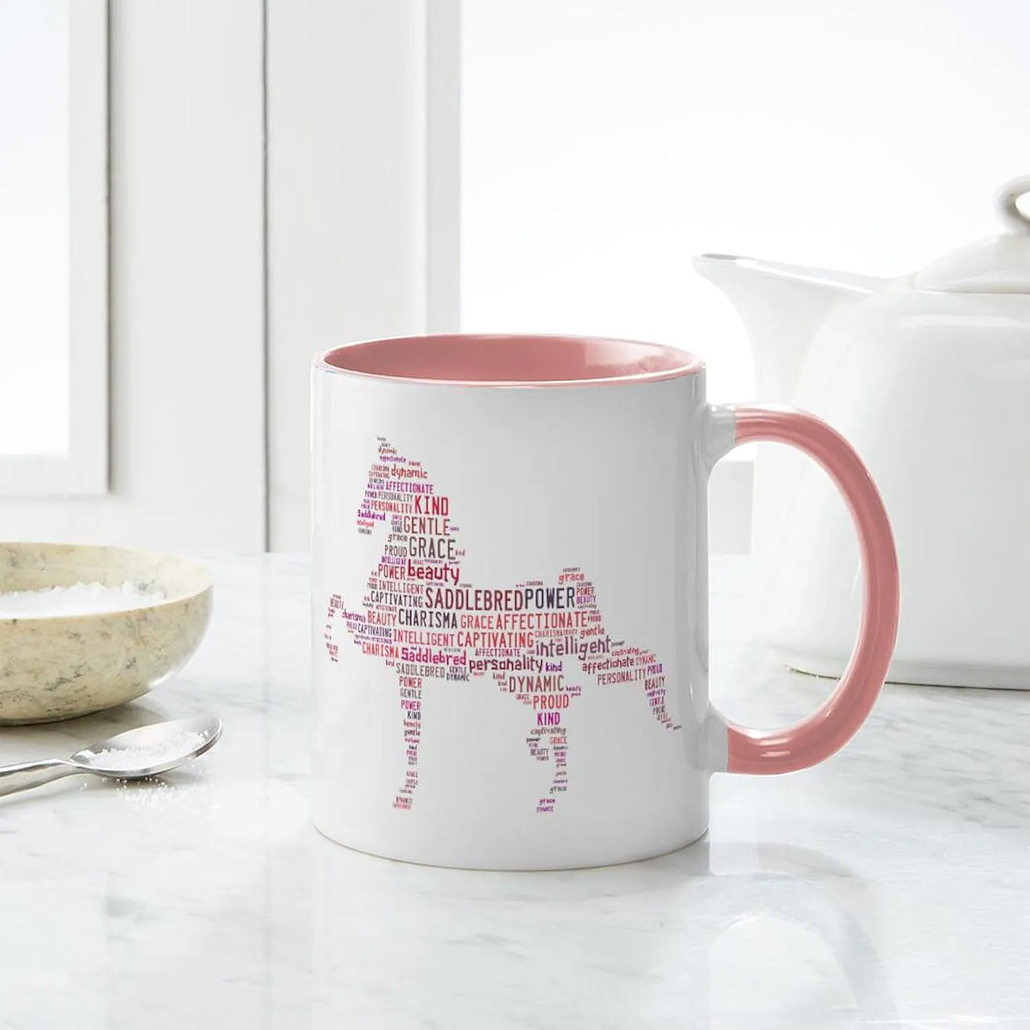 CafePress Saddlebred Art In Pink Mugs 11 oz (325 ml) Ceramic Coffee Mug