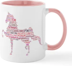 CafePress Saddlebred Art In Pink Mugs 11 oz (325 ml) Ceramic Coffee Mug