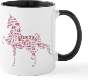 CafePress Saddlebred Art In Pink Mugs 11 oz (325 ml) Ceramic Coffee Mug