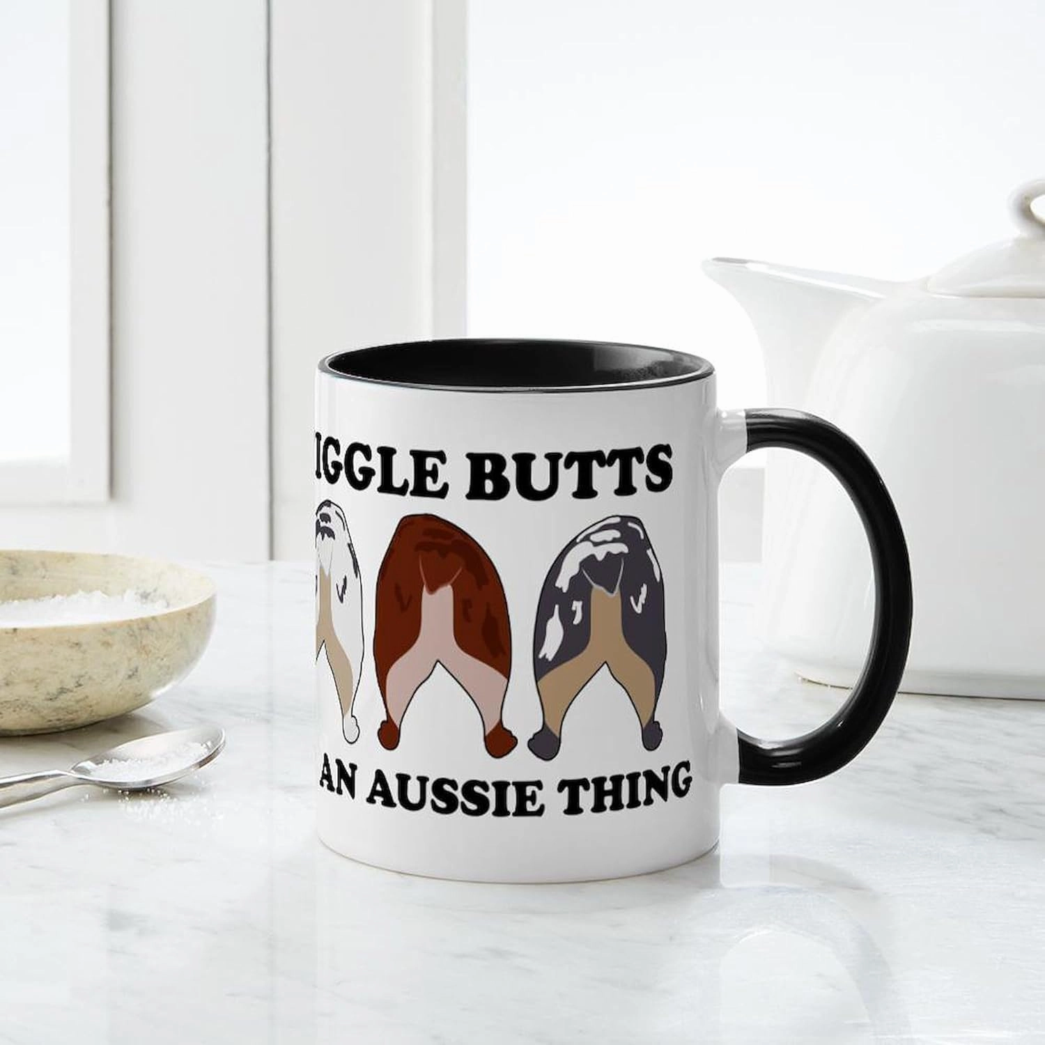 CafePress Aussie Wiggle Butts 11 oz (325 ml) Ceramic Coffee Mug
