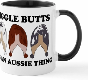 CafePress Aussie Wiggle Butts 11 oz (325 ml) Ceramic Coffee Mug
