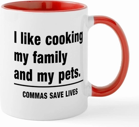 CafePress Commas Save Lives Mugs 11 oz (325 ml) Ceramic Coffee Mug