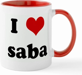 CafePress I Love Saba Mug 11 oz (325 ml) Ceramic Coffee Mug