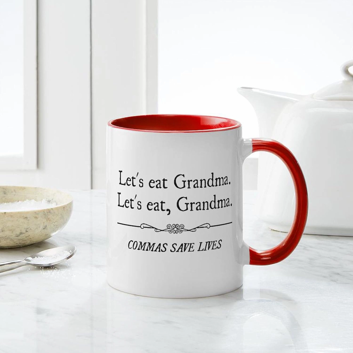 CafePress Let's Eat Grandma Commas Save Lives Mugs 11 oz (325 ml) Ceramic Coffee Mug