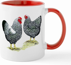 CafePress Wyandottes Silver Laced Pair Mugs 11 oz (325 ml) Ceramic Coffee Mug