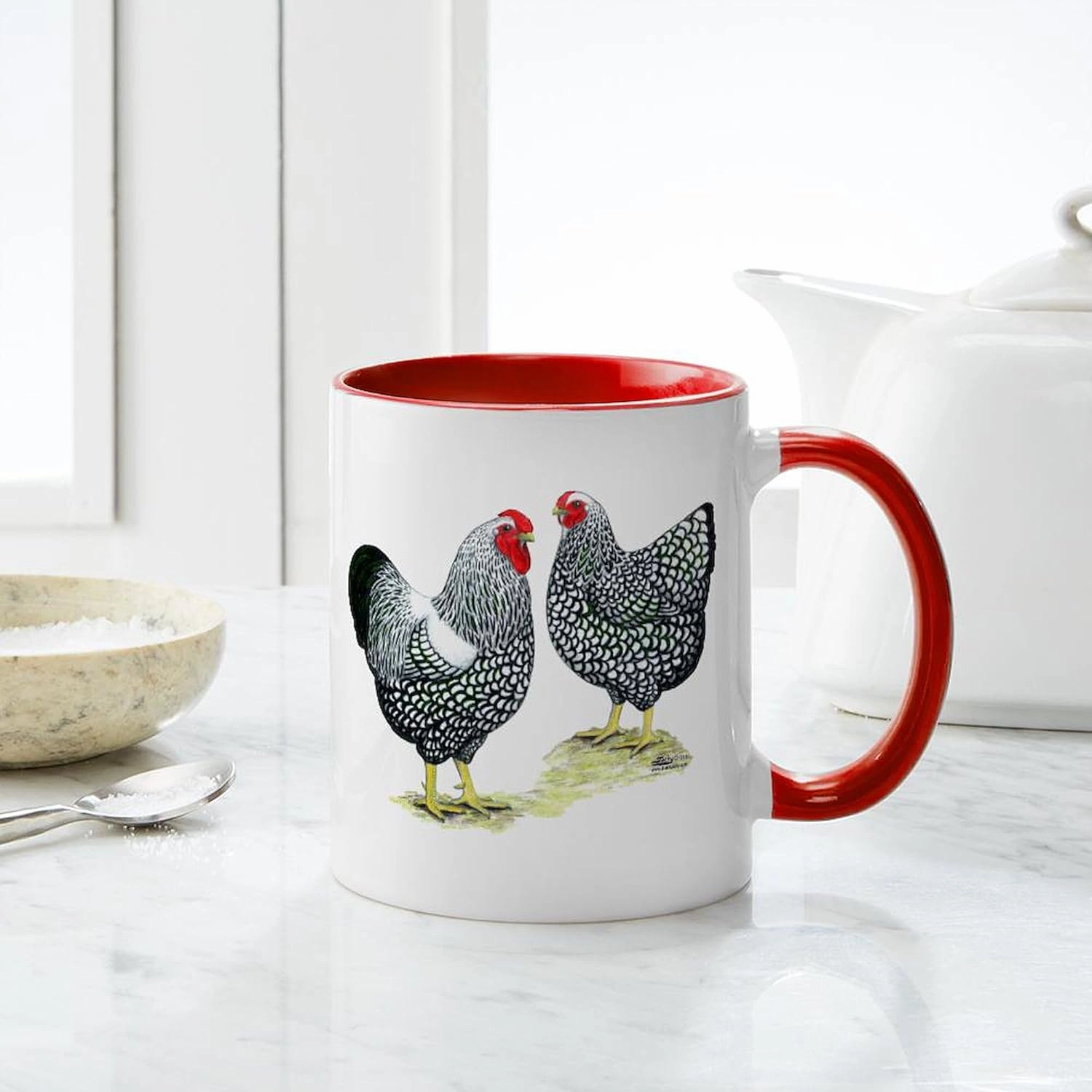 CafePress Wyandottes Silver Laced Pair Mugs 11 oz (325 ml) Ceramic Coffee Mug