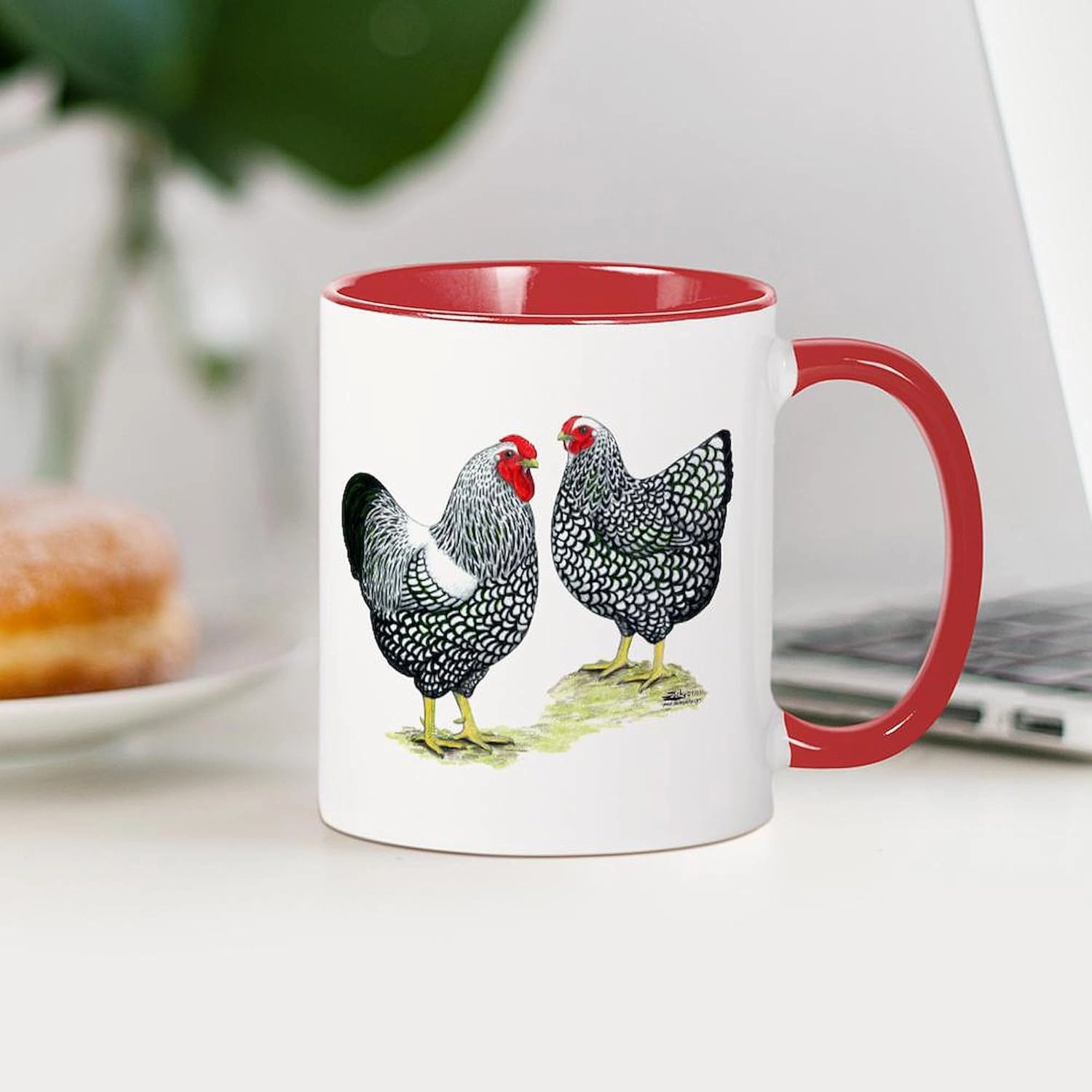 CafePress Wyandottes Silver Laced Pair Mugs 11 oz (325 ml) Ceramic Coffee Mug