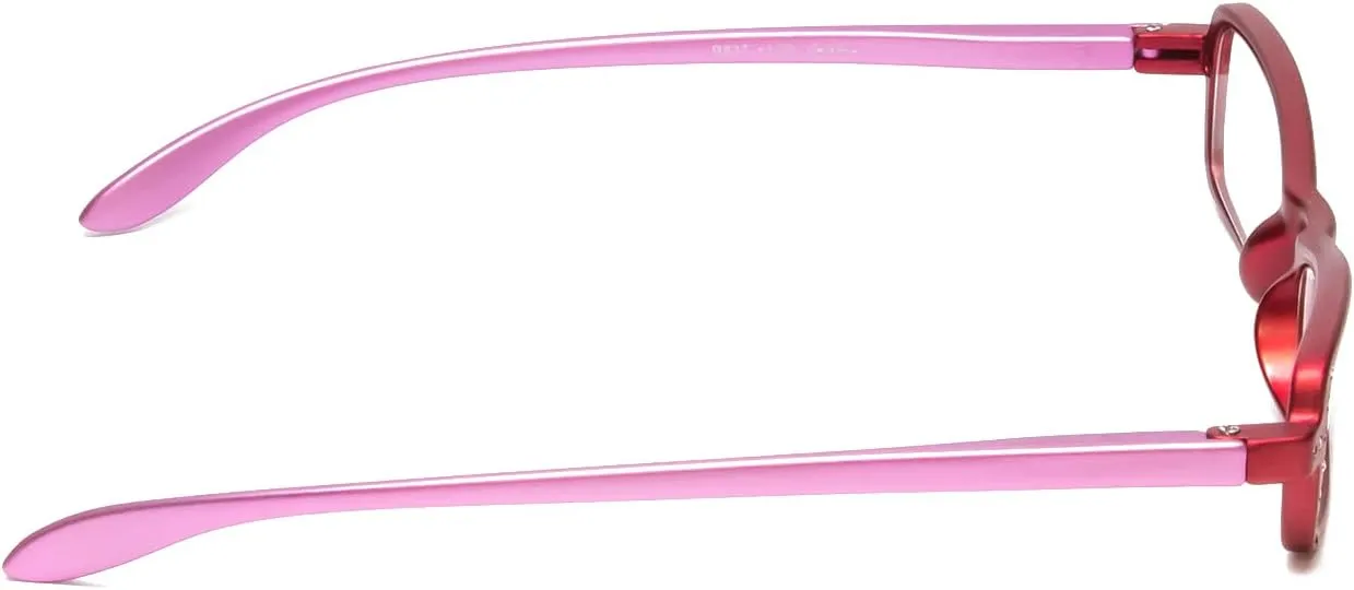 Calabria 837 Womens Metallic Reading Glasses Vibrant Crystal Accents Single Power Readers Spring Hinged Hard Case Included