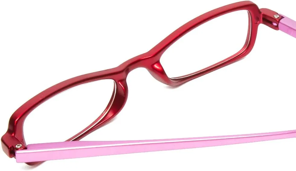 Calabria 837 Womens Metallic Reading Glasses Vibrant Crystal Accents Single Power Readers Spring Hinged Hard Case Included
