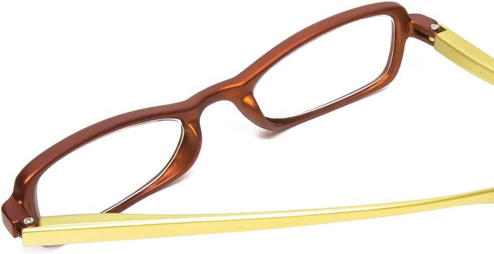 Calabria 837 Womens Metallic Reading Glasses Vibrant Crystal Accents Single Power Readers Spring Hinged Hard Case Included