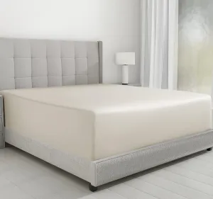 California Design Den Luxury Queen Size Fitted Sheet Only - 100% Cotton, 600 Thread Count, Soft Deep Pocket Bottom Fitted Sheet, Sateen, Hotel Quality, Featuring Footside Indicator - Creamy Beige