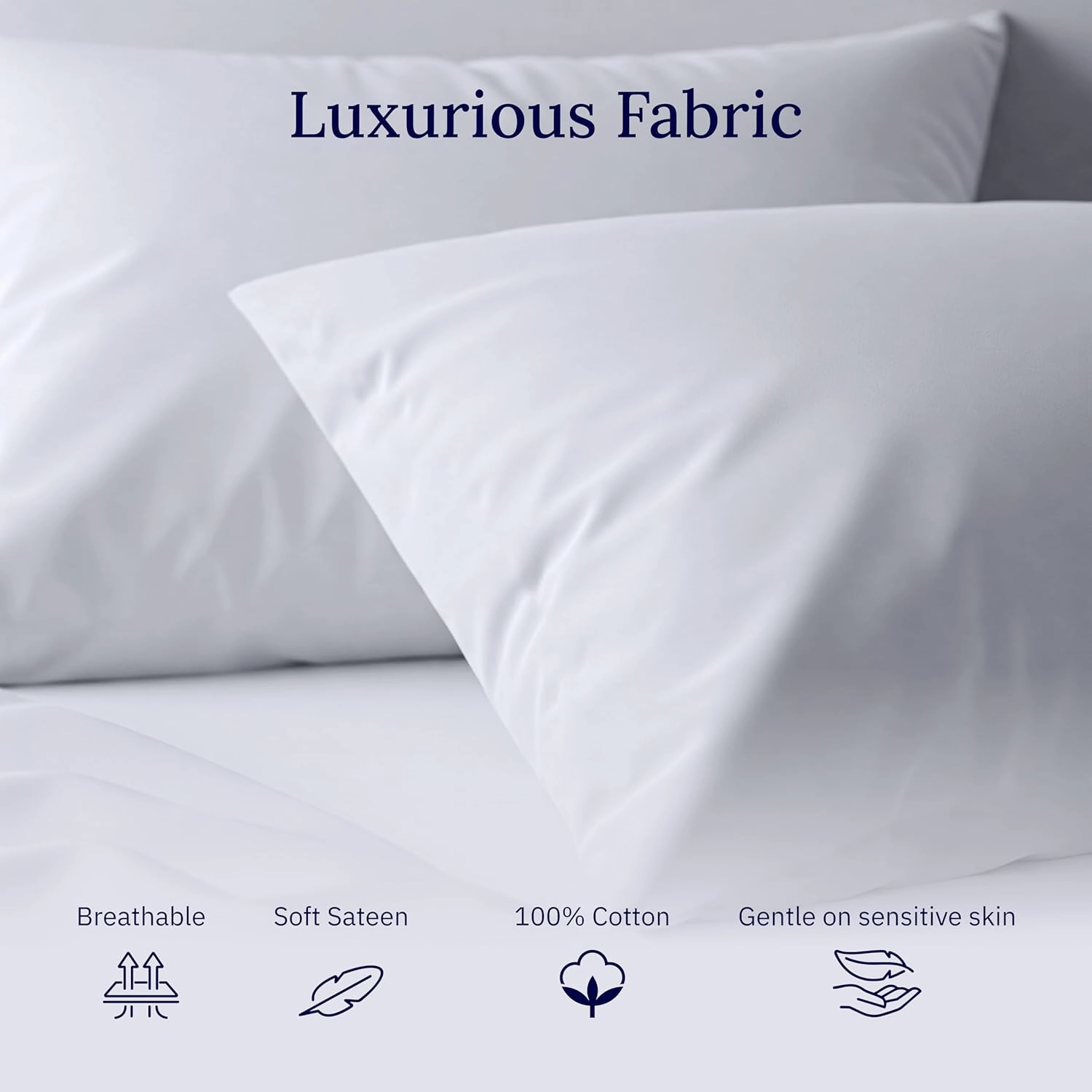 California Design Den Standard/Queen Size Pillowcase Set - 400 Thread Count Pillowcases, 100% Cotton Sateen, Set of 2 Pillow Covers, Breathable, Cooling, Soft for Quality Sleep - Beige