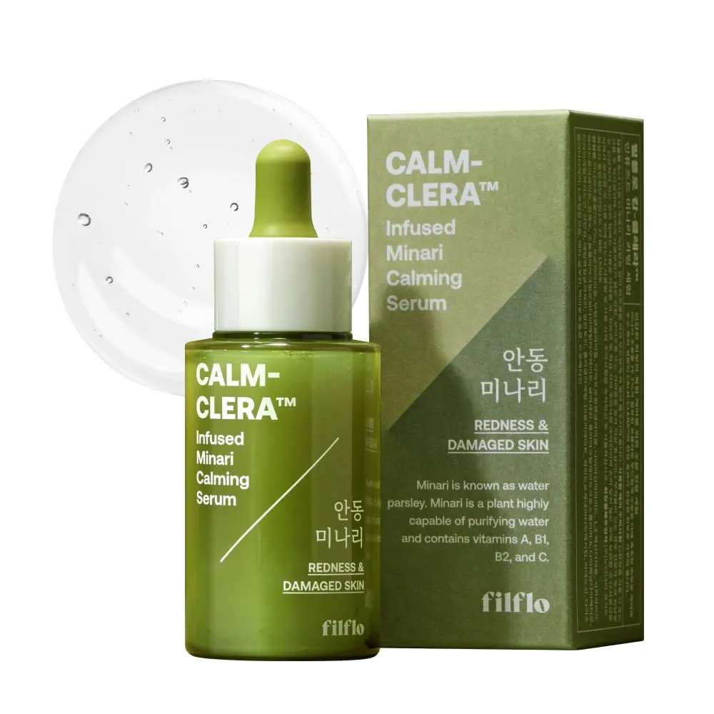 Calm-Clera Minari Calming Serum, Korean Spring Herb Facial Serum, Soothing and Calming for Sensitive Skin, Natural Skincare, Clean Beauty With Vitamin C, Korean Skin Care,1.52 Fl Oz