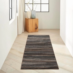 Calvin Klein CK029 Captivating Mocha 2'3" x 7'3" Area Rug - Easy Clean, Non Shedding, Bed Room, Living Room, Dining Room, Kitchen (7' Runner)