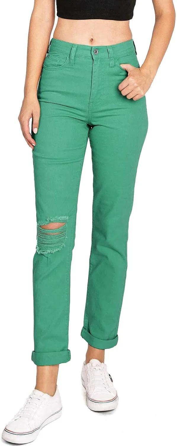 Celebrity Pink Women's Juniors High-Rise Slim Straight Leg Color Jeans