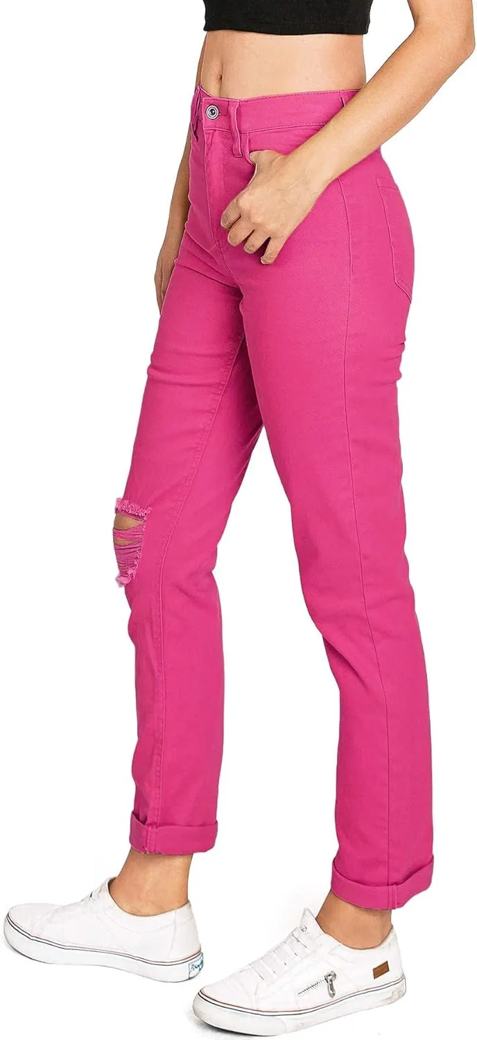 Celebrity Pink Women's Juniors High-Rise Slim Straight Leg Color Jeans