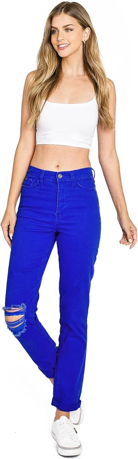Celebrity Pink Women's Juniors High-Rise Slim Straight Leg Color Jeans